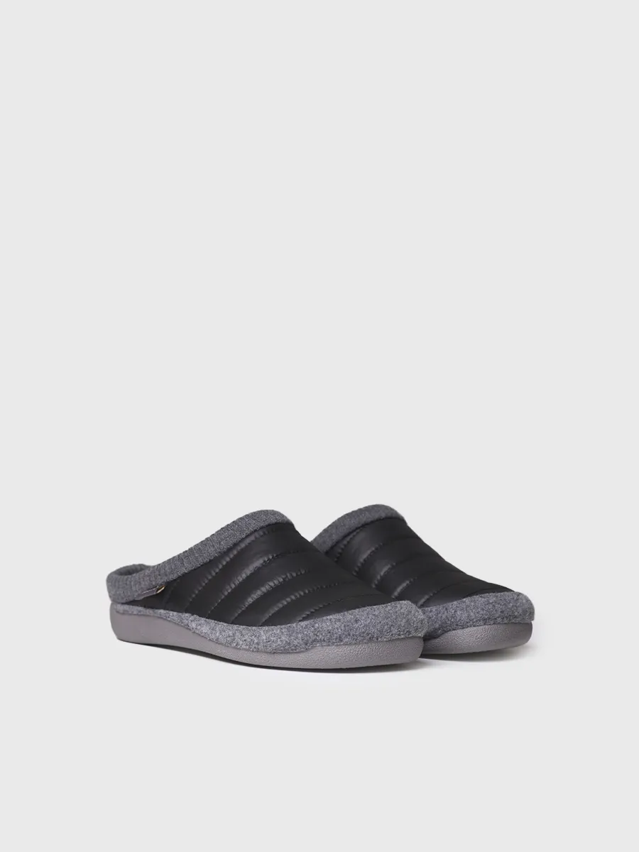 Zapatilla de casa tipo zueco en tejido acolchado y fieltro | NIX-TK - Imagen 3
