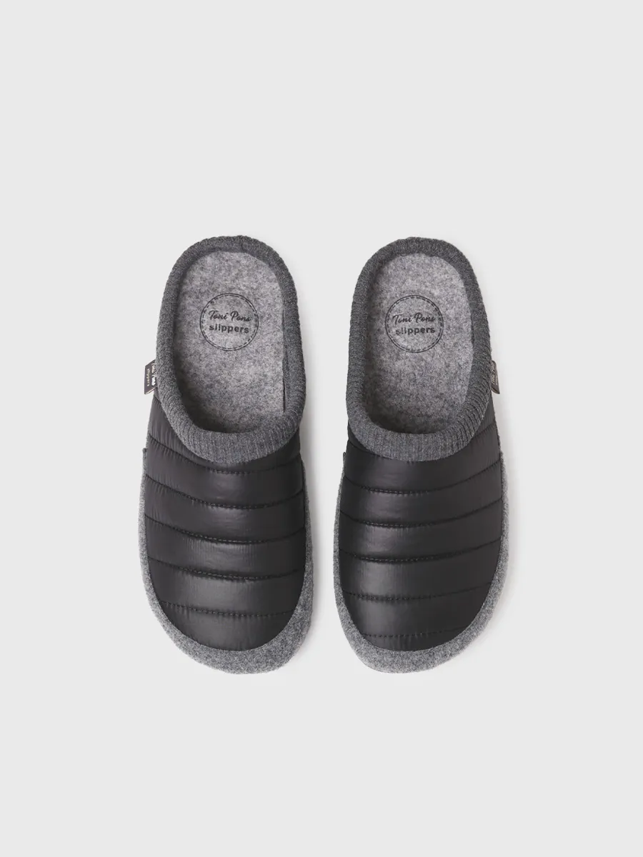 Zapatilla de casa tipo zueco en tejido acolchado y fieltro | NIX-TK - Imagen 4