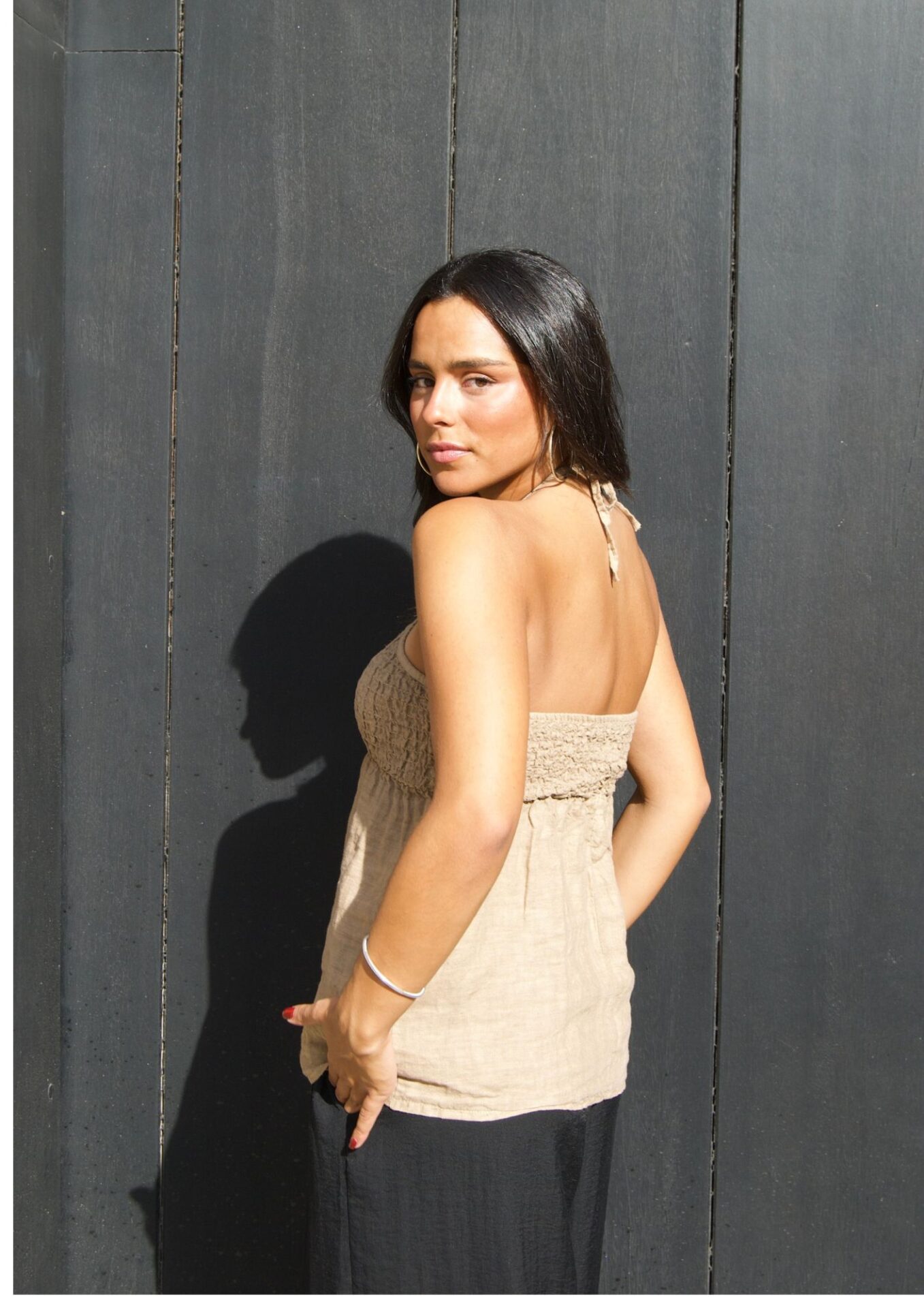Top Lino Halter Camel - Imagen 3