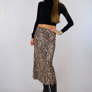 Falda Satén Leopardo